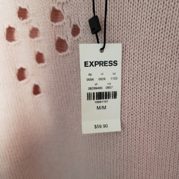 Express Distressed Sweater Pale Pink NWT Medium - Picture 2 of 10